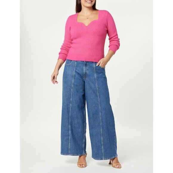 Women's Relaxed Fit Jeans Cotton Blend Wide Leg 26 Medium Indigo - Picture 7 of 7